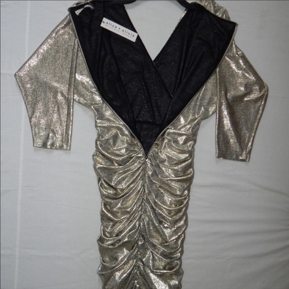 Alice & Olivia Pace Batwing Metallic Mini Dress - Picture 3 of 7